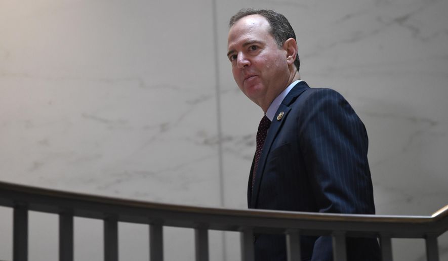 House Permanent Select Committee on Intelligence Chairman Rep Adam Schiff, D-Calif., arrives on Capitol Hill in Washington, Wednesday, Oct. 16, 2019. (AP Photo/Susan Walsh)