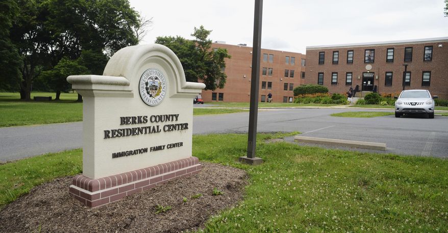 This June 22, 2018, photo shows the Berks County Residential Center in Bern Township, Pa. Several members of an extended British family who made an unauthorized crossing into the United States from Canada have been deported after nearly two weeks in federal custody at a Pennsylvania detention center Wednesday, Oct. 16, 2019. (Bill Uhrich/Reading Eagle via AP)