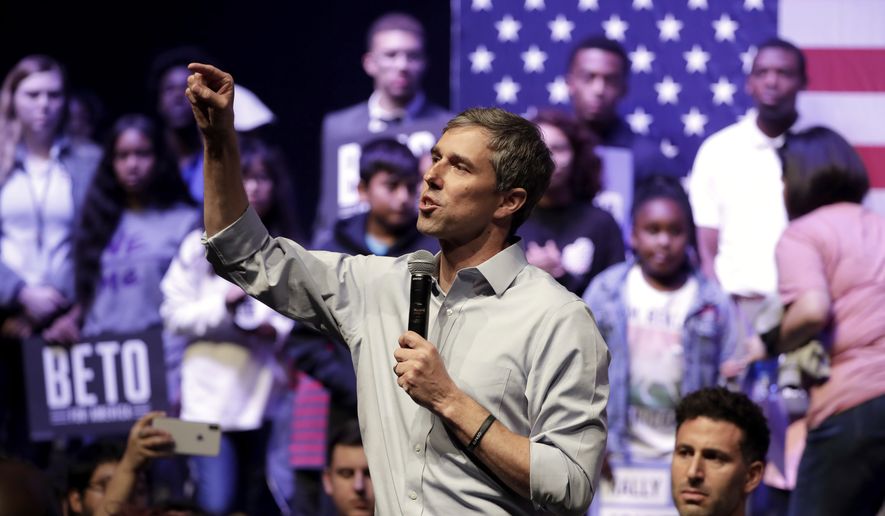 Democratic presidential candidate former Texas Rep. Beto O&#x27;Rourke speaks during a campaign rally in Grand Prairie, Texas, Thursday, Oct. 17, 2019. (AP Photo/Tony Gutierrez) ** FILE **