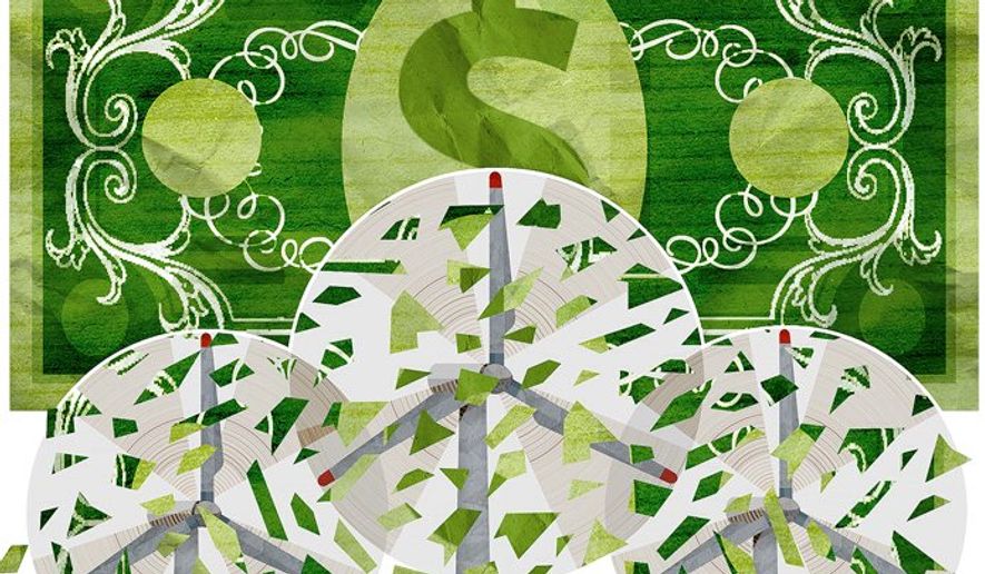 Wind Power Subsidies Illustration by Greg Groesch/The Washington Times