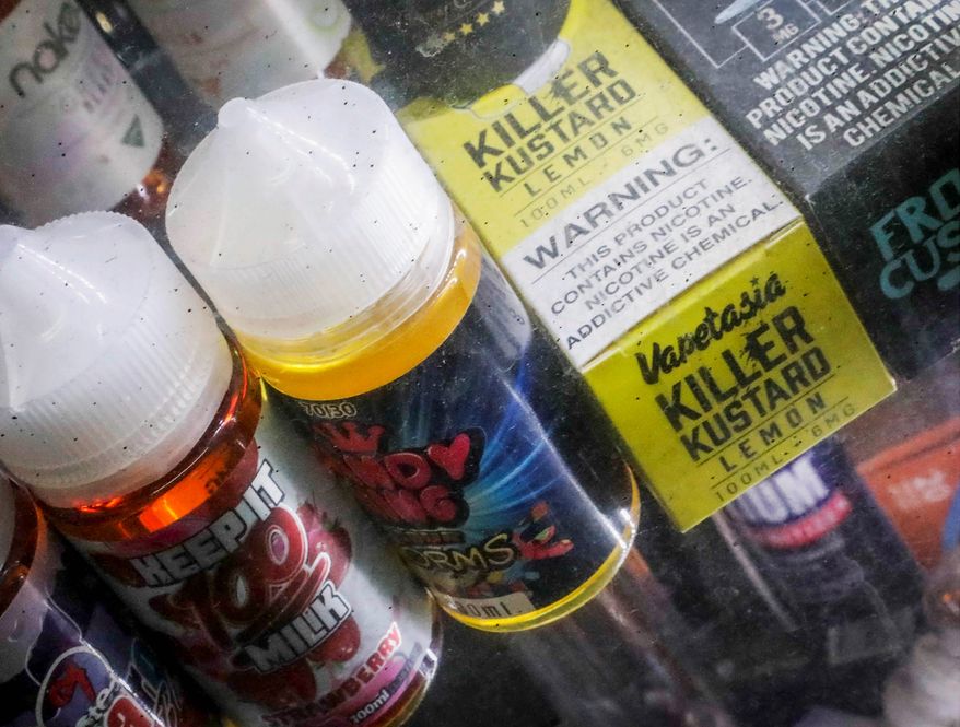 Flavored vaping products were forced last month to be taken off the market. Now, vaping devices and cartridges can be handed in on National Prescription Drug Take Back Day. (Associated Press)