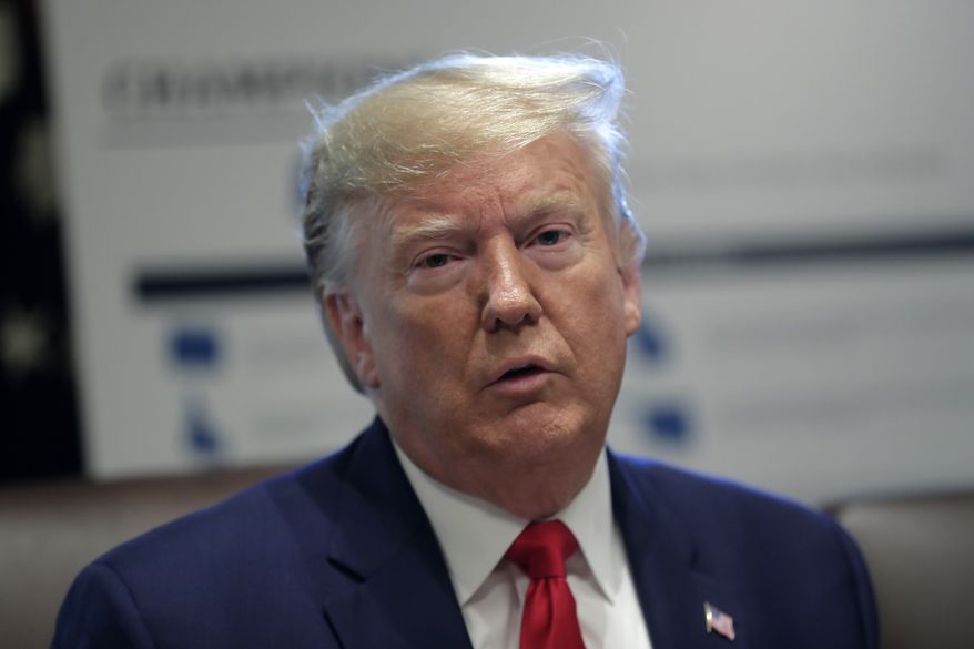 President Donald Trump speaks during a Cabinet meeting in the Cabinet Room of the White House, Monday, Oct. 21, 2019, in Washington. (AP Photo/Pablo Martinez Monsivais)