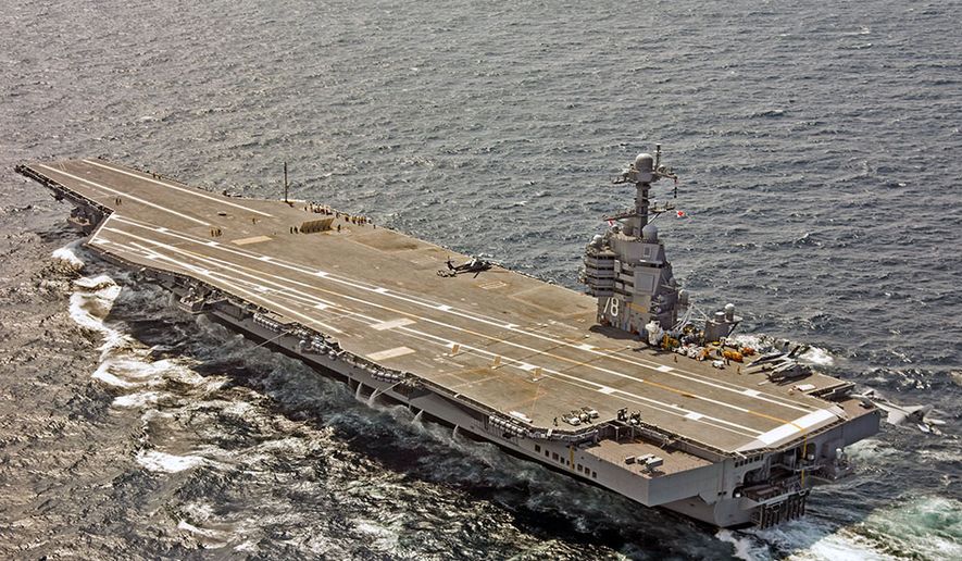 An F/A-18F Super Hornet assigned to Air Test and Evaluation Squadron (VX) 23 approaches the aircraft carrier USS Gerald R. Ford (CVN 78) for an arrested landing.  The aircraft carrier is underway conducting test and evaluation operations.(U.S. Navy photo by Erik Hildebrandt/Released) 170728-N-UZ648-161 Join the conversation: http://www.navy.mil/viewGallery.asp http://www.facebook.com/USNavy http://www.twitter.com/USNavy http://navylive.dodlive.mil http://pinterest.com https://plus.google.com