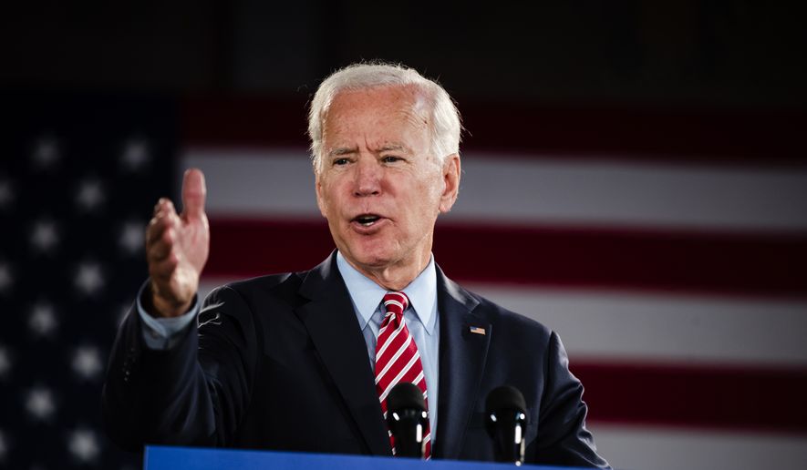 Democratic presidential candidate former Vice President Joe Biden speaks during a campaign event, Wednesday, Oct. 23, 2019, in Scranton, Pa. (AP Photo/Matt Rourke)