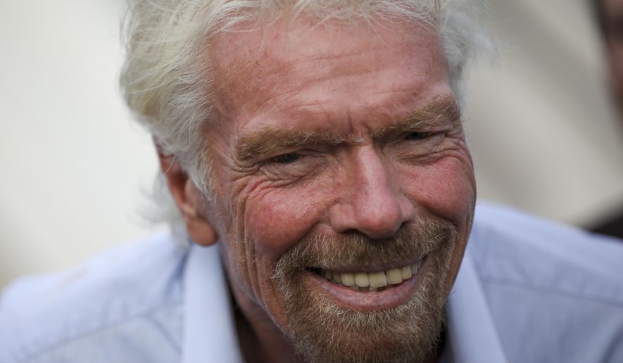 Richard Branson arrives to Ben Gurion airport to inaugurate the start of Virgin Atlantic airline in Israel, Wednesday, Oct. 23, 2019 in Tel Aviv, Israel. (AP Photo/Oded Balilty)