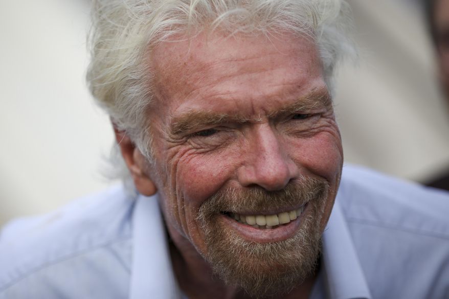 Richard Branson arrives to Ben Gurion airport to inaugurate the start of Virgin Atlantic airline in Israel, Wednesday, Oct. 23, 2019 in Tel Aviv, Israel. (AP Photo/Oded Balilty)