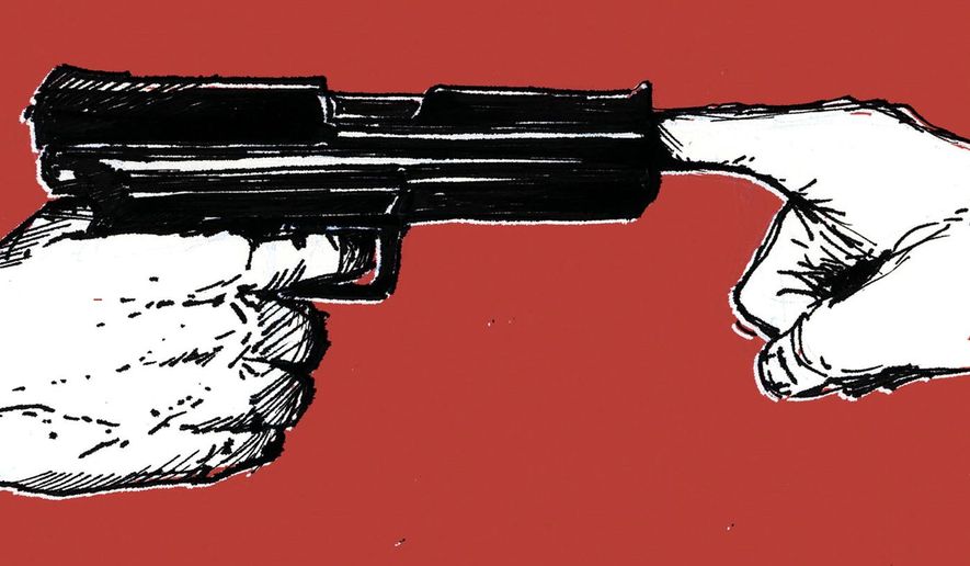 Illustration on gun control by Paul Tong/Tribune Content Agency