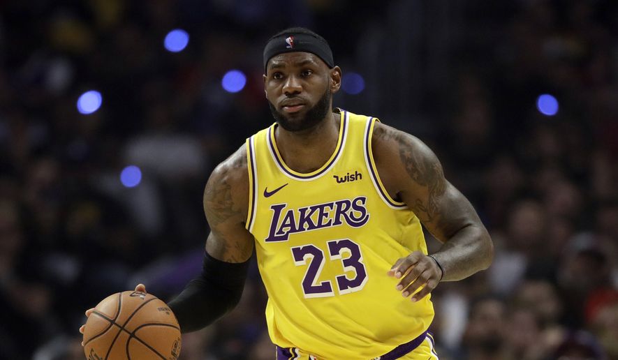 Los Angeles Lakers' LeBron James during an NBA basketball game against the Los Angeles Clippers Tuesday, Oct. 22, 2019, in Los Angeles. (AP Photo/Marcio Jose Sanchez)
