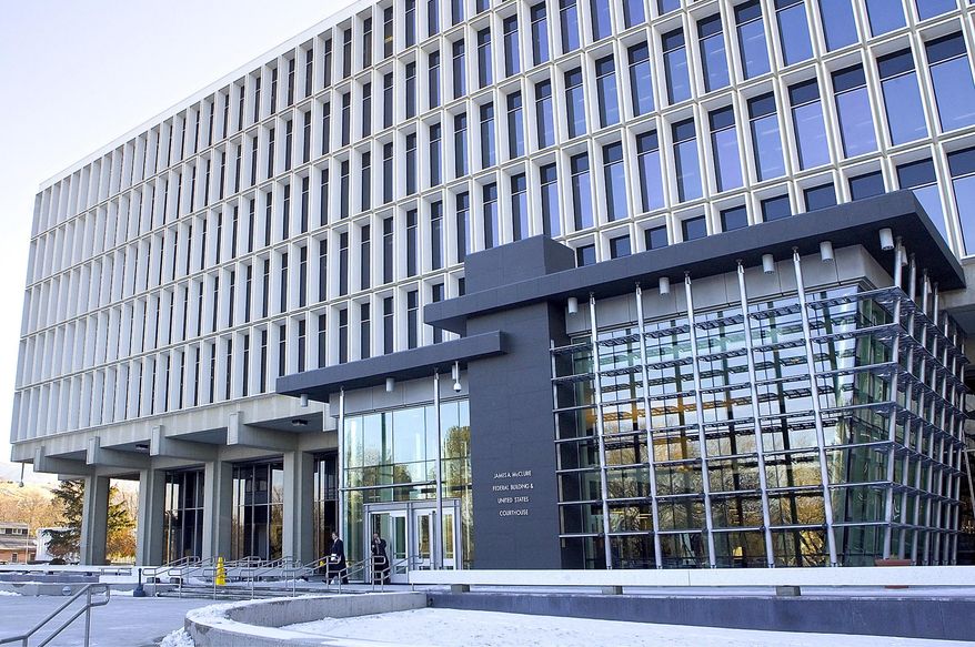 FILE - This Jan. 19, 2007 file photo shows the James A. McClure Federal Building & United States Courthouse in downtown Boise, Idaho. A federal lawsuit challenging Idaho's ballot initiative process as unconstitutional because it requires signatures from multiple legislative districts has been dismissed. Chief U.S. District Court Judge David C. Nye ruled Tuesday, Oct. 29, 2019, that Ryan Isbelle lacked standing to bring the lawsuit but didn't rule on the merits of the case. (AP Photo/Troy Maben, File)