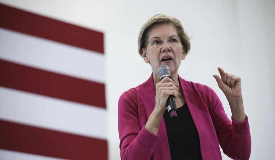 Democratic presidential candidate Sen. Elizabeth Warren, D-Mass., campaigns Wednesday, Oct. 30, 2019, at the University of New Hampshire in Durham, N.H. (AP Photo/ Cheryl Senter)