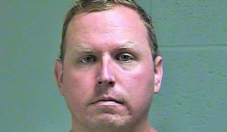 This undated photo provided by the Oklahoma County Sheriff's Office shows Oklahoma City police Sgt. Keith Sweeney. The trial of the Oklahoma City police officer accused of fatally shooting a suicidal man who doused himself in lighter fluid and was trying to set himself on fire is scheduled to get underway. Jury selection is scheduled to begin Monday, Oct. 21, 2019, for Sweeney. (Oklahoma County Sheriff's Office via AP)