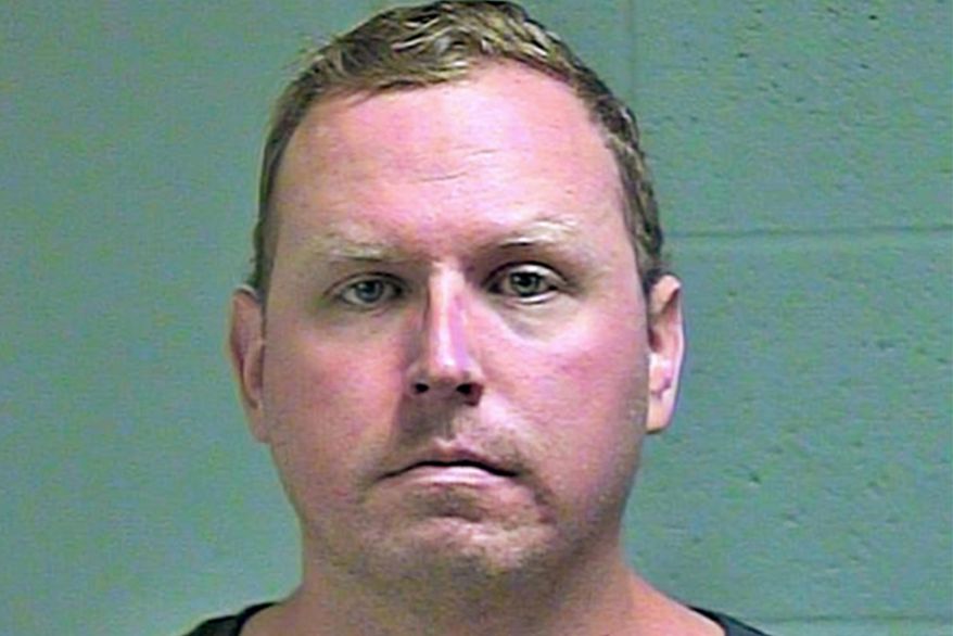 This undated photo provided by the Oklahoma County Sheriff's Office shows Oklahoma City police Sgt. Keith Sweeney. The trial of the Oklahoma City police officer accused of fatally shooting a suicidal man who doused himself in lighter fluid and was trying to set himself on fire is scheduled to get underway. Jury selection is scheduled to begin Monday, Oct. 21, 2019, for Sweeney. (Oklahoma County Sheriff's Office via AP)