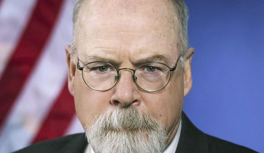 This 2018 portrait released by the U.S. Department of Justice shows Connecticut&#x27;s U.S. Attorney John Durham, the prosecutor leading the investigation into the origins of the Russia probe. Mr. Durham has obtained the complete FBI investigative file on the bureau’s conclusion that there was no secret internet communication channel in 2016 between then-candidate Donald Trump and Alfa Bank, a large Russian lender controlled by Kremlin-tied billionaire oligarchs. (U.S. Department of Justice via AP)  **FILE**