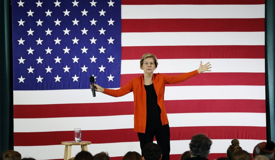 Democratic presidential candidate Sen. Elizabeth Warren speaks during a town hall meeting at Grinnell College, Monday, Nov. 4, 2019, in Grinnell, Iowa. (AP Photo/Charlie Neibergall)