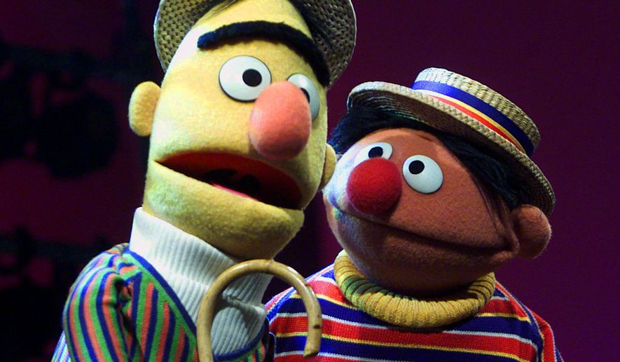 Muppets Bert, left, and Ernie, from &quot;Sesame Street&quot; are shown in New York, Aug. 22, 2001. (AP Photo/Beth A. Keiser)  ** FILE **