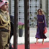 Jordan&#x27;s Queen Rania arrives for the opening of  Parliament in Amman, Jordan, Sunday, Nov. 10, 2019. During a speech to Parliament, King Abdullah II announced &amp;quot;full sovereignty&amp;quot; over two pieces of land leased by Israel, ending a 25-year arrangement spelled out in the countries&#x27; landmark peace agreement. The king said Sunday that Jordan would end the &amp;quot;annex of the two areas, Ghumar and Al-Baqoura, in the peace treaty and impose our full sovereignty on every inch of them.&amp;quot; (AP Photo/Raad Adayleh)