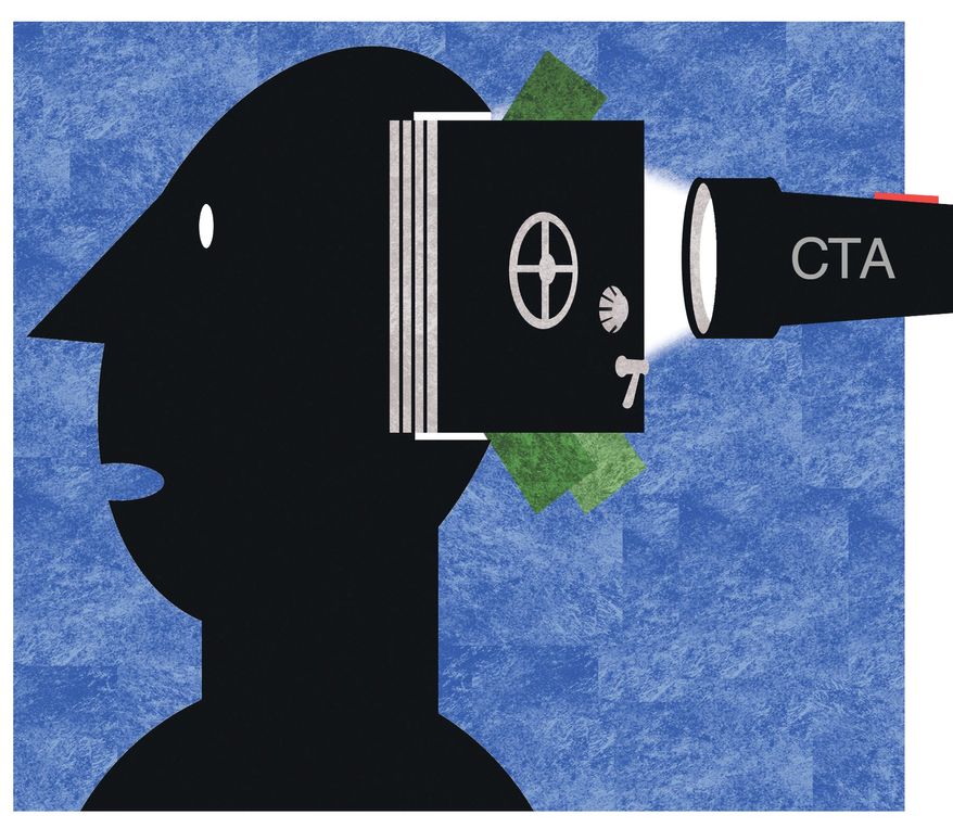 Illustration on the pitfalls of the CTA by Alexander Hunter/The Washington Times