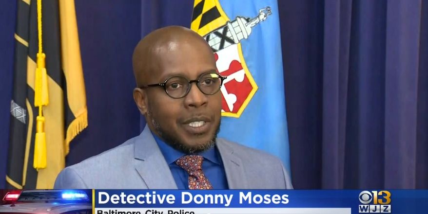 Detective Donny Moses of the Baltimore City Police discusses an ambush by 15 teenagers against an innocent man. He told reporters during a Nov. 12 press conference that the victim is recovering at Shock Trauma Center. (Image: CBS-13 Baltimore screenshot)