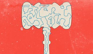 Illustration on political redistricting by Linas Garsys/The Washington Times