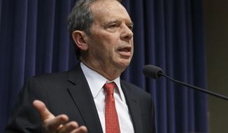 FILE - In this July 26, 2017 file photo, Illinois Senate President John Cullerton, D-Chicago, speaks during a news conference in Springfield, Ill. Cullerton plans to retire in January. WLS-TV reports Thursday Nov. 14, 2019, that Cullerton&#39;s office confirmed he is stepping down from the seat he&#39;s held since 1991, but gave no reason for the decision. Cullerton&#39;s 6th district covers Chicago&#39;s North and Northwest sides. The Chicago Sun-Times reports that fellow Democrats said Cullerton made the announcement Thursday, to the Senate Democratic caucus. (Justin Fowler/The State Journal-Register via AP, File)