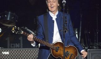 In this Monday, July 10, 2017 file photo, Paul McCartney performs at Amalie Arena in Tampa, Fla. USA. (AP Photo/Scott Audette, file)