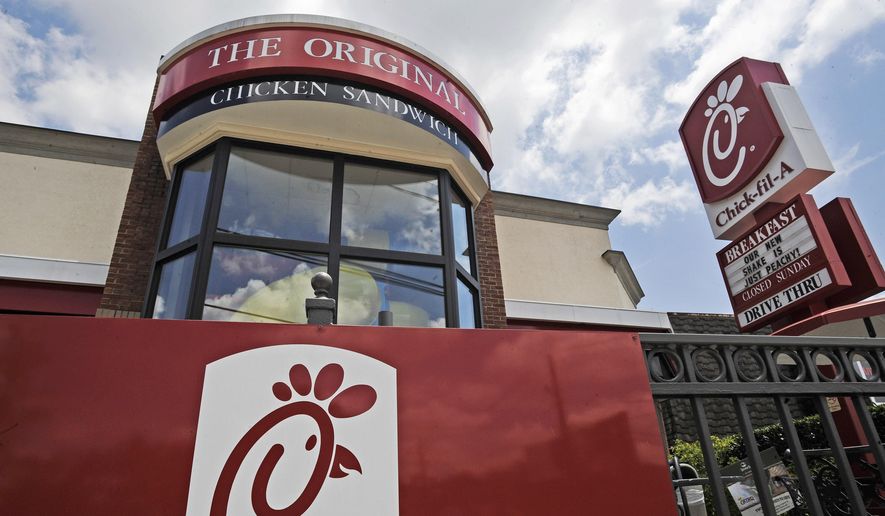 This July 19, 2012, file photo shows a Chick-fil-A fast-food restaurant in Atlanta. (AP Photo/Mike Stewart, File) **FILE**