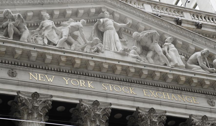 FILE - This Aug. 23, 2019, file photo shows the New York Stock Exchange in New York. U.S. stocks moved lower in early trading Monday, Nov. 18 as investors assessed mixed signals from the latest round of trade negotiations between the U.S. and China. Media reports early Monday suggested that China is pessimistic about a deal because of U.S. reluctance to ease existing tariffs. That conflicted with a report from China’s state media over the weekend that said negotiators had constructive discussions. (AP Photo/Frank Franklin II, File)