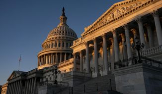 The Capitol is illuminated at sunrise in Washington, Wednesday, Nov. 6, 2019. (AP Photo/J. Scott Applewhite)
