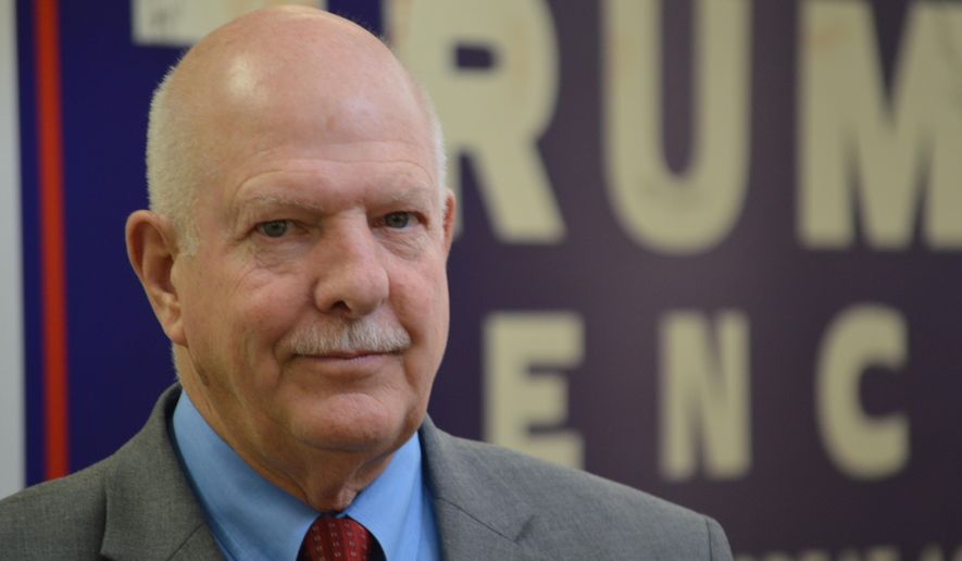 New Mexico Rep. Bill Rehm, R-Albuquerque, speaks to reporters on Wednesday, Nov. 20, 2019, after unveiling a proposal aimed at bail reform in New Mexico. (AP Photo/Russell Contreras)