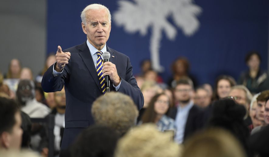 Former Vice President and Democratic presidential candidate Joe Biden speaks at a town hall held at Lander University on Thursday, Nov. 21, 2019, in Greenwood, S.C. (AP Photo/Meg Kinnard)