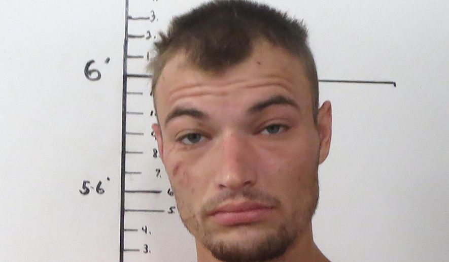 This undated photo provided by the Mercer County Sheriff's Office & Jail in Princeton, Mo., shows Drake Kately. Authorities say Kately, an inmate who escaped twice from a Missouri jail was captured more than 1,000 miles away in Delaware where he was living in a makeshift hut in a wooded area. The U.S. Marshals Service said in a news release that Kately, of Kansas City, Missouri, was captured Tuesday, Nov. 19, 2019 near New Castle, Delaware.(Mercer County Sheriff's Office & Jail via AP)