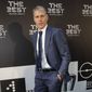 Former soccer player Marco Van Basten arrives to attend the Best FIFA soccer awards, in Milan&#39;s La Scala theater, northern Italy, Monday, Sept. 23, 2019. Netherlands defender Virgil van Dijk is up against five-time winners Cristiano Ronaldo and Lionel Messi for the FIFA best player award and United States forward Megan Rapinoe is the favorite for the women&#39;s award. (AP Photo/Luca Bruno)