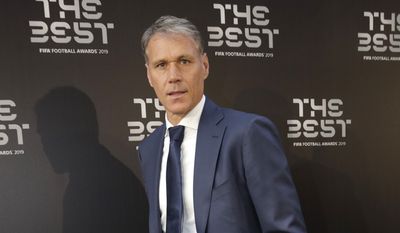 Former soccer player Marco Van Basten arrives to attend the Best FIFA soccer awards, in Milan&#39;s La Scala theater, northern Italy, Monday, Sept. 23, 2019. Netherlands defender Virgil van Dijk is up against five-time winners Cristiano Ronaldo and Lionel Messi for the FIFA best player award and United States forward Megan Rapinoe is the favorite for the women&#39;s award. (AP Photo/Luca Bruno)