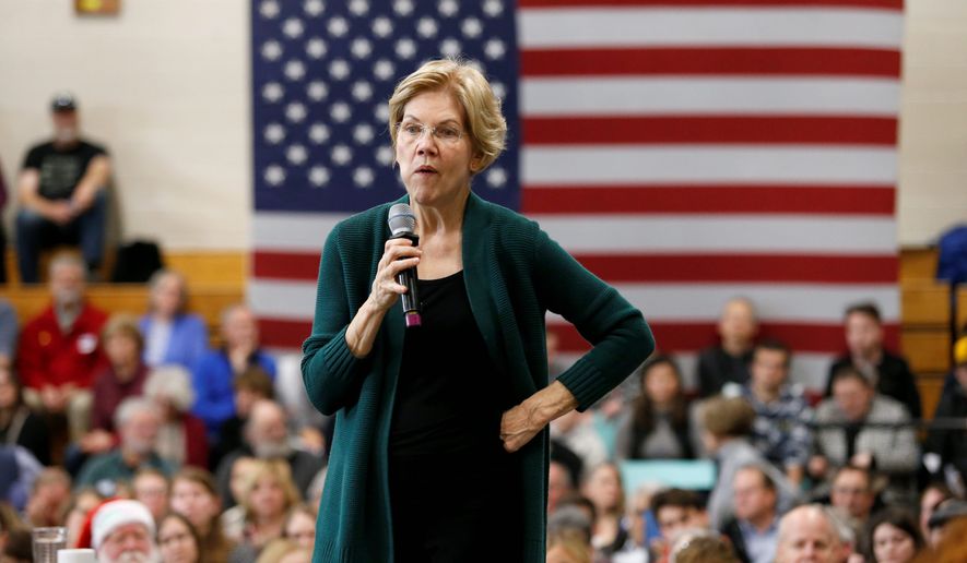 Sen. Elizabeth Warren was asked about her children&#39;s schooling during an event in Atlanta. She said her children went to public schools, but her son went to private school after fifth grade. In this file photo, Warren speaks during a campaign stop, Saturday, Nov. 23, 2019, in Manchester, N.H. (AP Photo/Mary Schwalm) ** FILE **