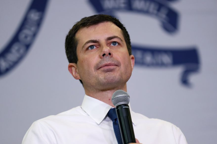 Democratic presidential candidate South Bend, Ind., Mayor Pete Buttigieg speaks during a town hall meeting, Monday, Nov. 25, 2019, in Creston, Iowa. (AP Photo/Charlie Neibergall)