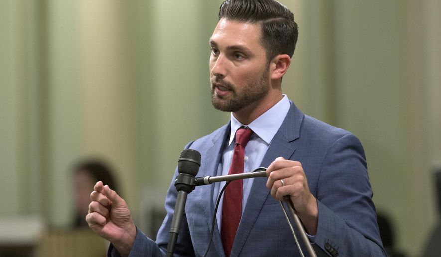 FILE -- In this Aug. 18, 2016, file photo, is Assemblyman Ian Calderon, D-Whittier at the Capitol in Sacramento, Calif. The Democratic majority leader in California's state Assembly says he won't seek re-election next year. Calderon said in a statement Tuesday, Nov. 26, 2019, that his decision was prompted by his growing family, which will soon include three children under the age of 3. He's represented the 57th Assembly District in southeast Los Angeles County since 2012. (AP Photo/Rich Pedroncelli, File)