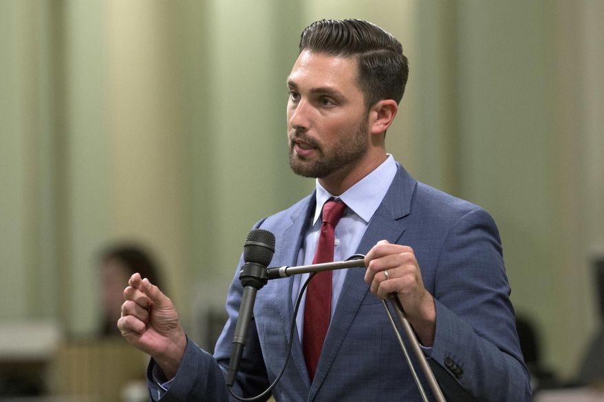FILE -- In this Aug. 18, 2016, file photo, is Assemblyman Ian Calderon, D-Whittier at the Capitol in Sacramento, Calif. The Democratic majority leader in California's state Assembly says he won't seek re-election next year. Calderon said in a statement Tuesday, Nov. 26, 2019, that his decision was prompted by his growing family, which will soon include three children under the age of 3. He's represented the 57th Assembly District in southeast Los Angeles County since 2012. (AP Photo/Rich Pedroncelli, File)
