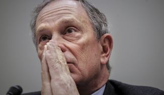 This photo from Tuesday, March 28, 2006 , shows New York Mayor Michael Bloomberg listening as he testifies about gun control before Congress in Washington. Mr. Bloomberg, a Democratic candidate for mayor, is on the defensive about his support of sin taxes on vices like smoking and sugary drinks, which disproportionately impact lower-income Americans. The former mayor says such taxes help encourage Americans to quit or cut back on those vices, and hence promotes their health. (AP Photo/Gerald Herbert, File)