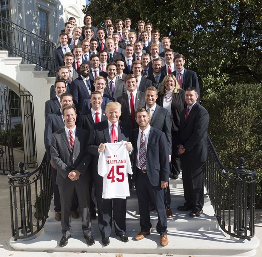 President Donald J. Trump and the University of Maryland Men&#x27;s Lacrosse NCAA National Championship Team | November 17, 2017 (Official White House Photo by Andrea Hanks)