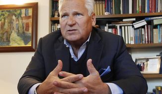Aleksander Kwasniewski, a former Polish president and currently a board member for Ukrainian gas company Burisma, speaks to The Associated Press in his office in Warsaw, Poland, Thursday, Nov. 28, 2019. Kwasniewski says that when Hunter Biden was tapped in 2014 to join its advisory board, he told then-Vice President Joe Biden&#x27;s son that the company was working to overcome a difficult past and was determined to be well-managed and transparent. Kwasniewski also said he also told the younger Biden that if Burisma succeeded in tapping into Ukraine&#x27;s gas deposits, it would help Ukraine gain energy independence from Russia, a key part of its broader struggle to exist as an sovereign nation.(AP Photo/Czarek Sokolowski)