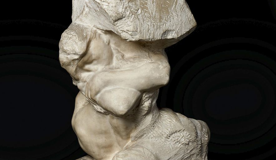 This undated photo provided by Sotheby's shows a Rodin sculpture named La Cariatide Tombée Portant Sa Pierre, or The Fallen Caryatid Carrying Her Stone, that The Ruthmere Museum in Elkhart, Ind., had owned for more than 40 years ago that recently sold at auction for $7.55 million. (Courtesy Sotheby’s via AP)