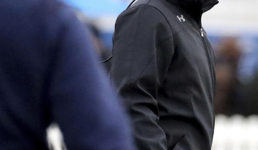 Old Dominion coach Bobby Wilder stands on the sideline during the team's NCAA college football game against Middle Tennessee State on Saturday, Nov. 23, 2019, in Murfreesboro, Tenn. (Helen Comer/The Daily News Journal via AP)