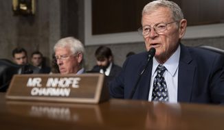 Senate Armed Services Committee Chairman Jim Inhofe, of Oklahoma, speaks during a hearing of the Senate Armed Services Committee about about ongoing reports of substandard housing conditions Tuesday, Dec. 3, 2019 in Washington, on Capitol Hill. (AP Photo/Alex Brandon)