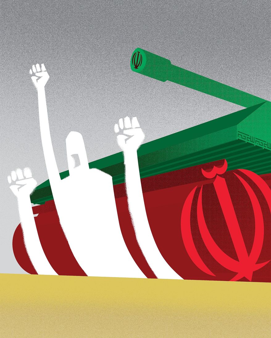 Iran revolutionaries illustration by Linas Garsys