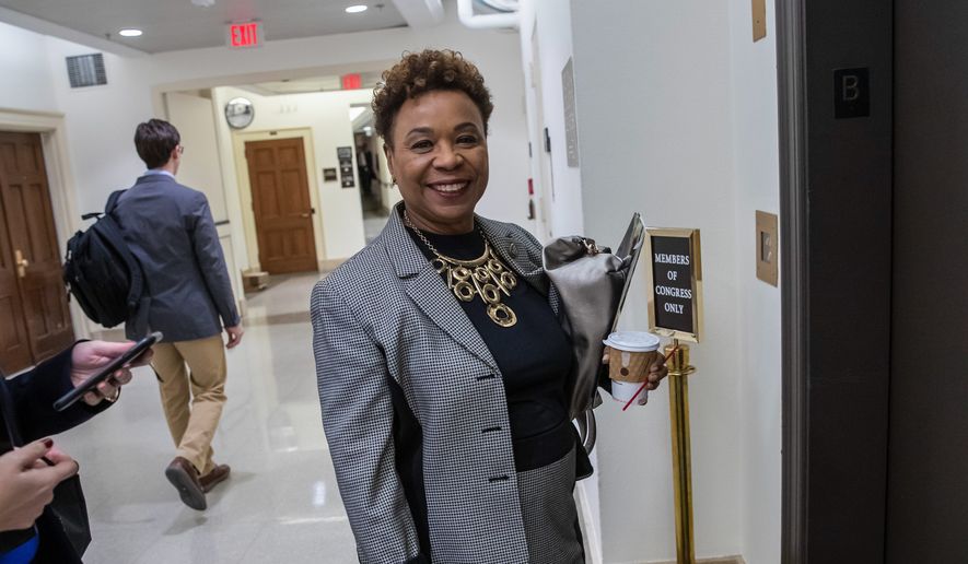 Rep. Barbara Lee, California Democrat, is shown in this file photo from Nov. 27, 2018. Ms. Lee is among 29 progressive House Democrats who are calling for cutbacks in defense spending to free up more money for the fight against the coronavirus. (Associated Press) **FILE**