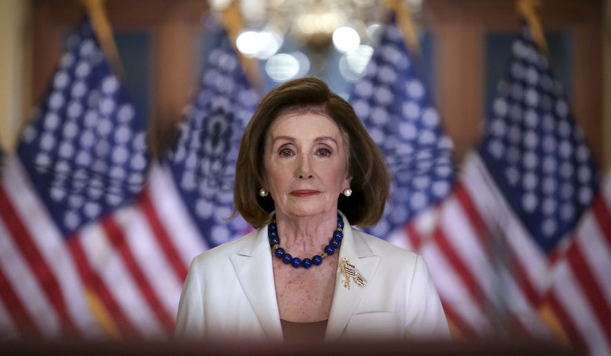 Speaker of the House Nancy Pelosi, D-Calif., arrives to make a statement at the Capitol in Washington, Thursday, Dec. 5, 2019.  Pelosi announced that the House is moving forward to draft articles of impeachment against President Donald Trump.  (AP Photo/J. Scott Applewhite)