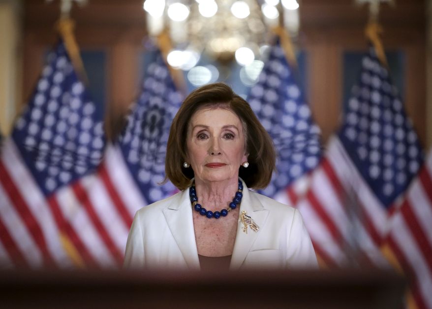 Speaker of the House Nancy Pelosi, D-Calif., arrives to make a statement at the Capitol in Washington, Thursday, Dec. 5, 2019.  Pelosi announced that the House is moving forward to draft articles of impeachment against President Donald Trump.  (AP Photo/J. Scott Applewhite)