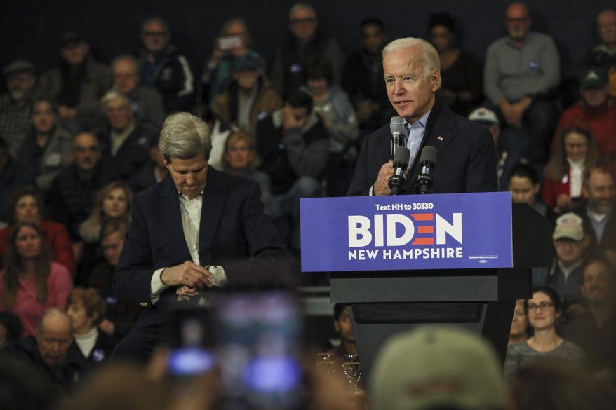 Democratic presidential candidate former Vice President Joe Biden speaks at a campaign event in Nashua, N.H. Sunday, Dec. 8, 2019. (AP Photo/ Cheryl Senter)