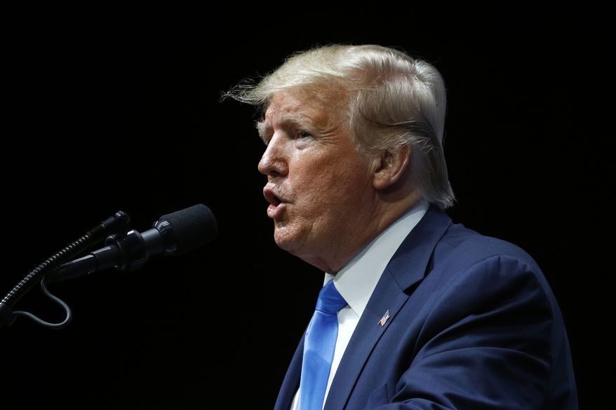 President Donald Trump speaks at the Israeli American Council National Summit in Hollywood, Fla., Saturday, Dec. 7, 2019. (AP Photo/Patrick Semansky)