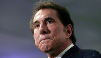 FILE - This March 15, 2016, file photo, shows casino mogul Steve Wynn at a news conference in Medford, Mass. Former Las Vegas casino mogul Wynn&#39;s attorneys say Nevada gambling regulators can&#39;t discipline him for allegations of workplace sexual harassment because he&#39;s no longer licensed by the state or affiliated with the company that carries his name. A document submitted Monday, Dec. 9, 2019, ahead of a Dec. 19 state Gaming Commission hearing says the panel has no jurisdiction and no authority to fine Wynn or revoke his suitability for a license. (AP Photo/Charles Krupa, File)